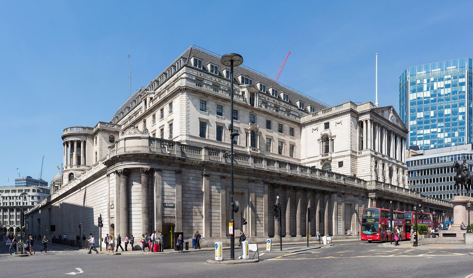The Bank of England building on Threadneedle Street in the City of London, where interest rate decisions are announced